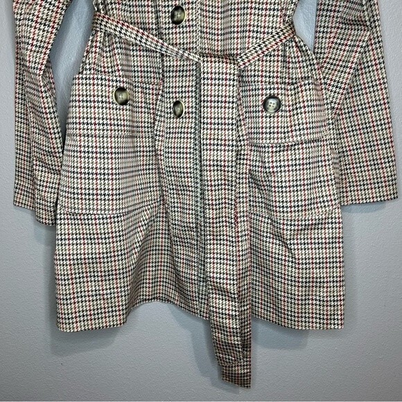 CAbi Sherlock Jacket houndstooth midi trench coat style women's size medium - Picture 6 of 8